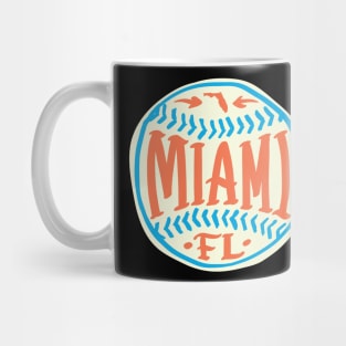 Miami Florida Hand Drawn Typography Baseball T-Shirt Mug